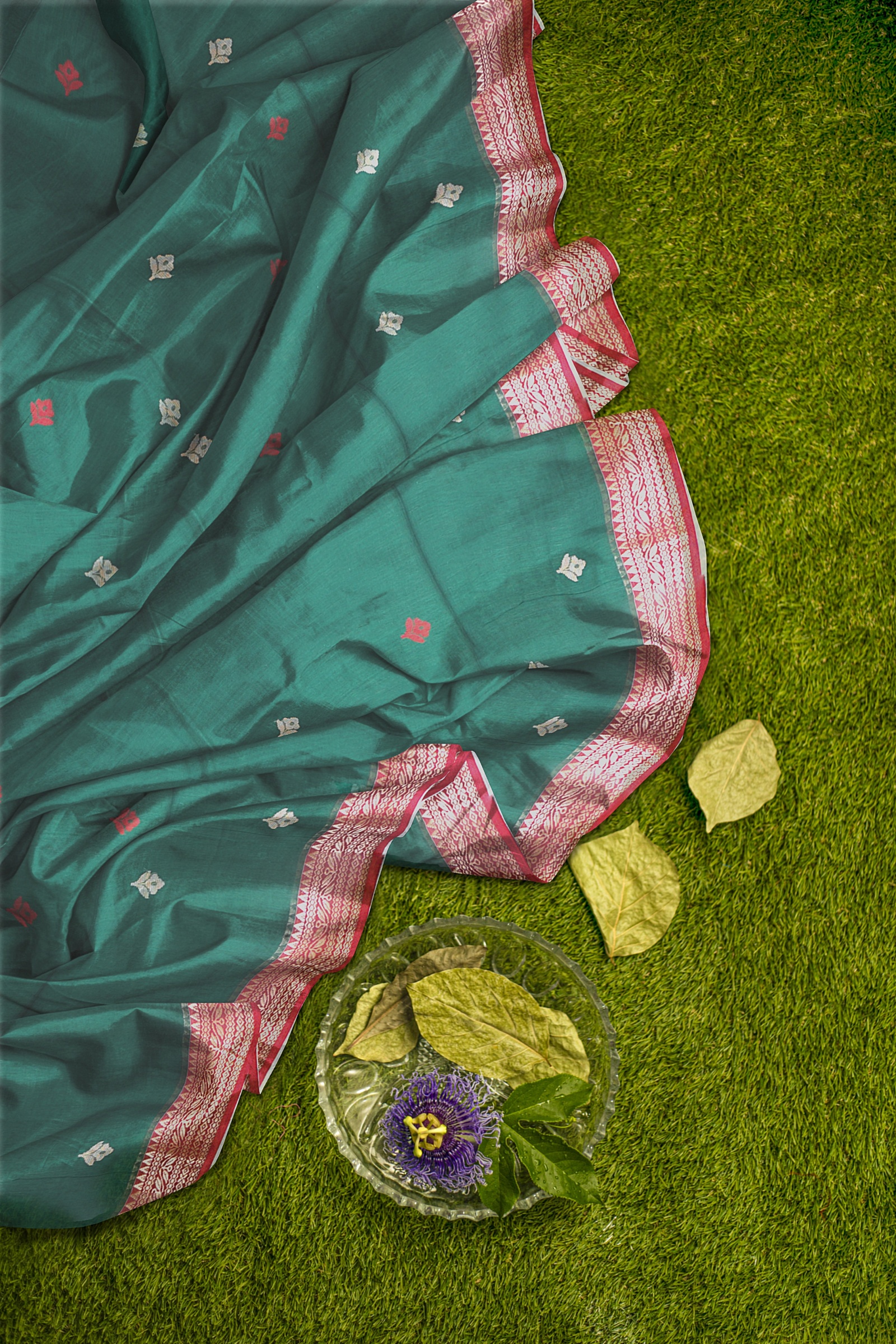 HANDLOOM,COTTON,TANGAILSAREE,NATURAL FEBRIC,HANDLOOM MARK - Image 2