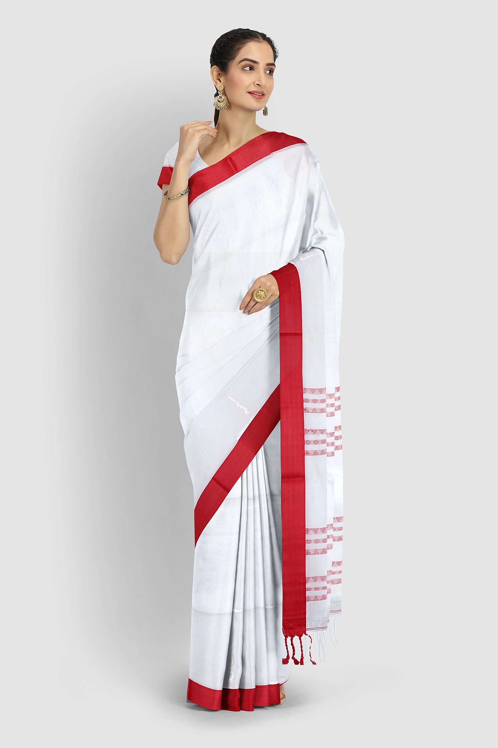 HANDLOOM,COTTON,TANGAILSAREE,NATURAL FEBRIC,HANDLOOM MARK - Image 3
