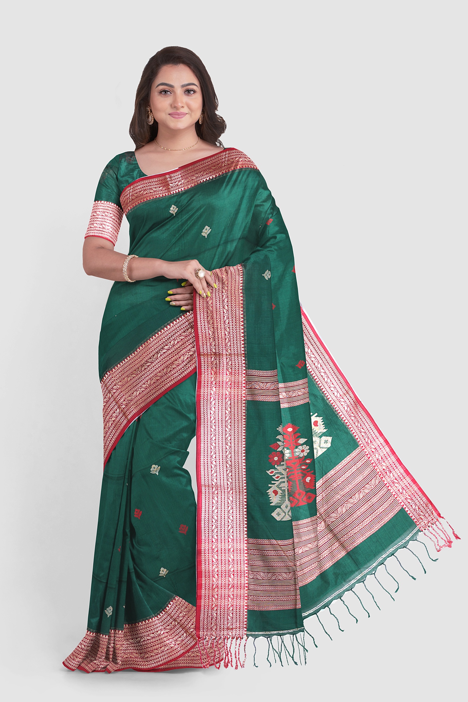 HANDLOOM,COTTON,TANGAILSAREE,NATURAL FEBRIC,HANDLOOM MARK - Image 3