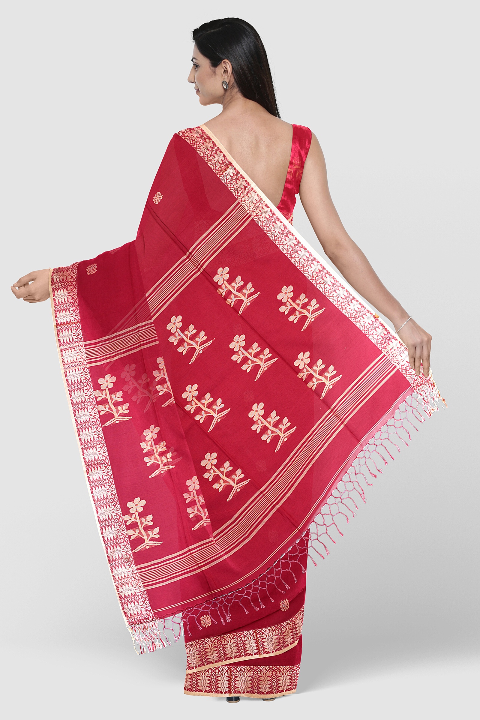 HANDLOOM,COTTON,TANGAILSAREE,NATURAL FEBRIC,HANDLOOM MARK - Image 5