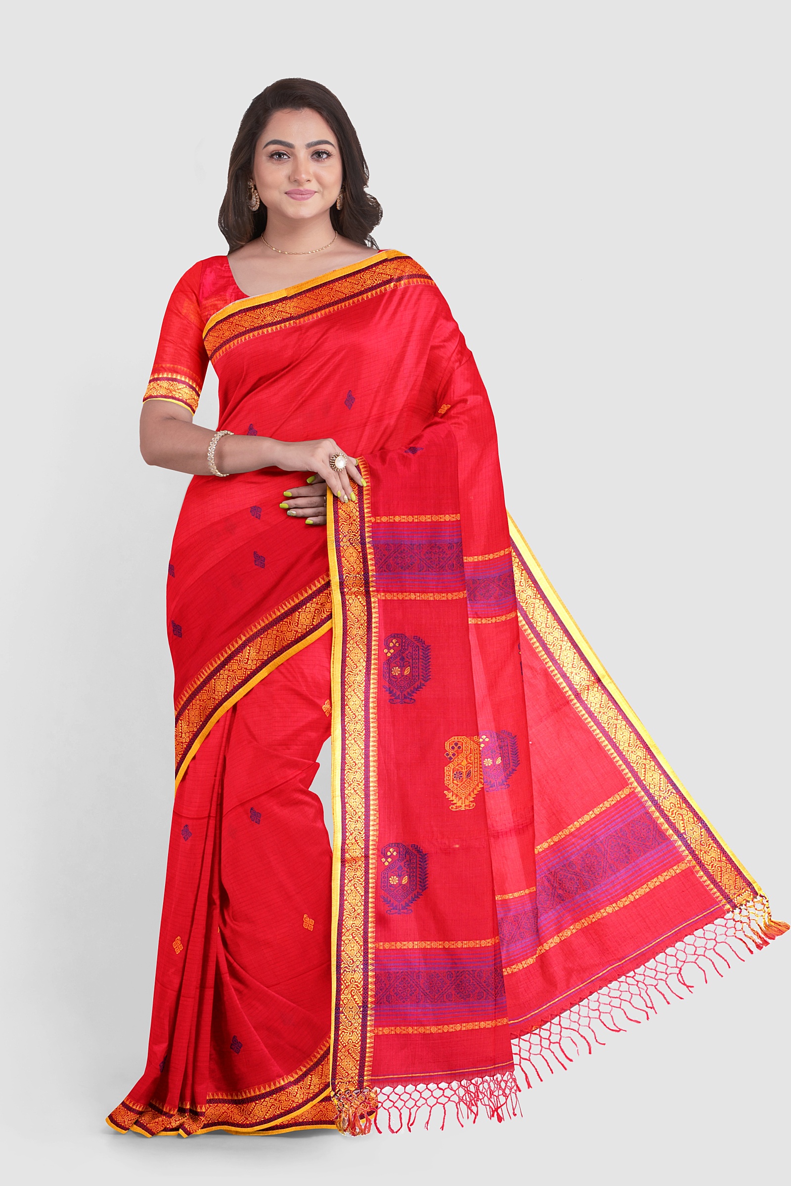 HANDLOOM,COTTON,TANGAILSAREE,NATURAL FEBRIC,HANDLOOM MARK - Image 3