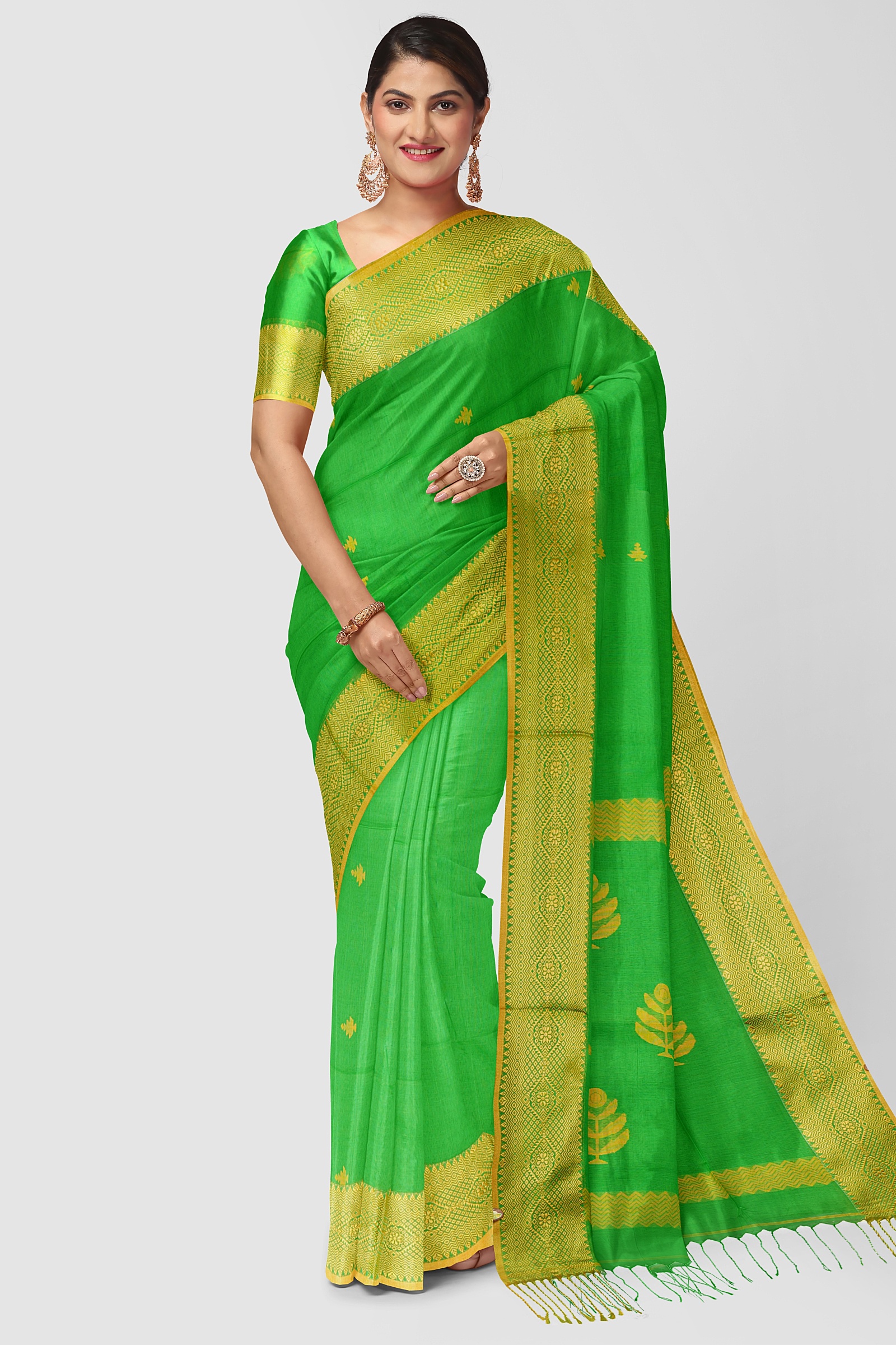 HANDLOOM,COTTON,TANGAILSAREE,NATURAL FEBRIC,HANDLOOM MARK - Image 2