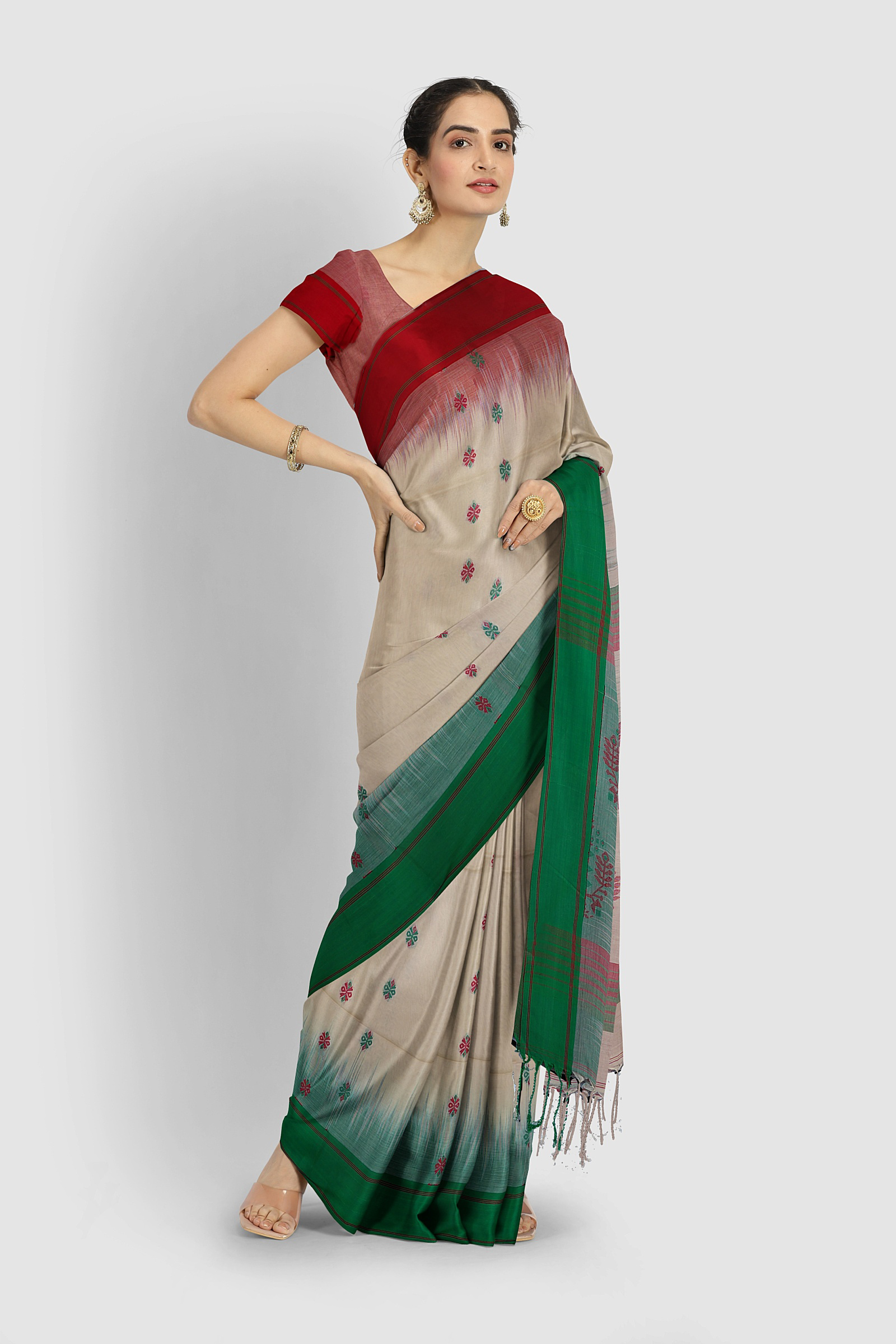 HANDLOOM,COTTON,TANGAILSAREE,NATURAL FEBRIC,HANDLOOM MARK - Image 2