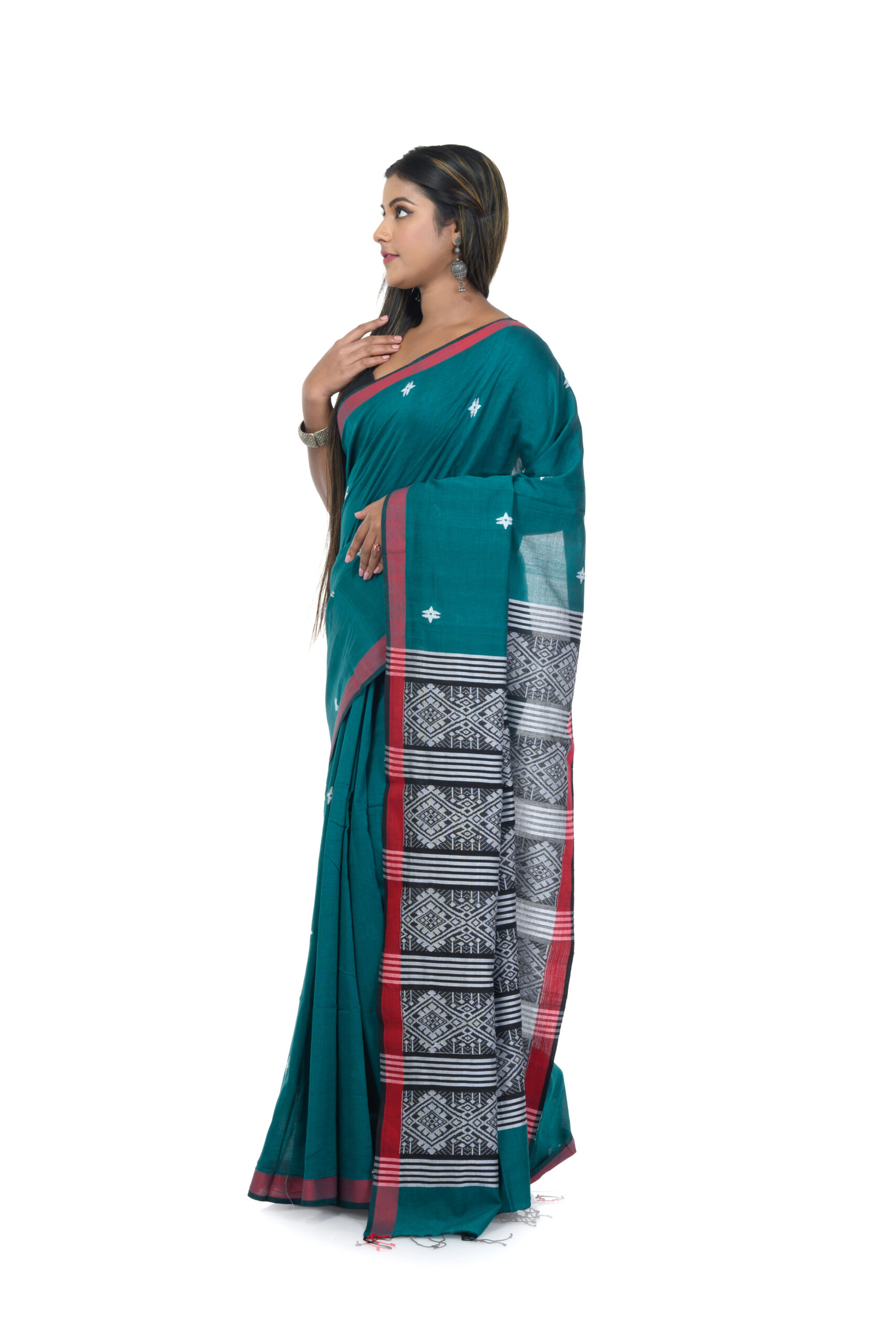 Neelanjana Handloom Pure Cotton Tangail Saree - Image 3