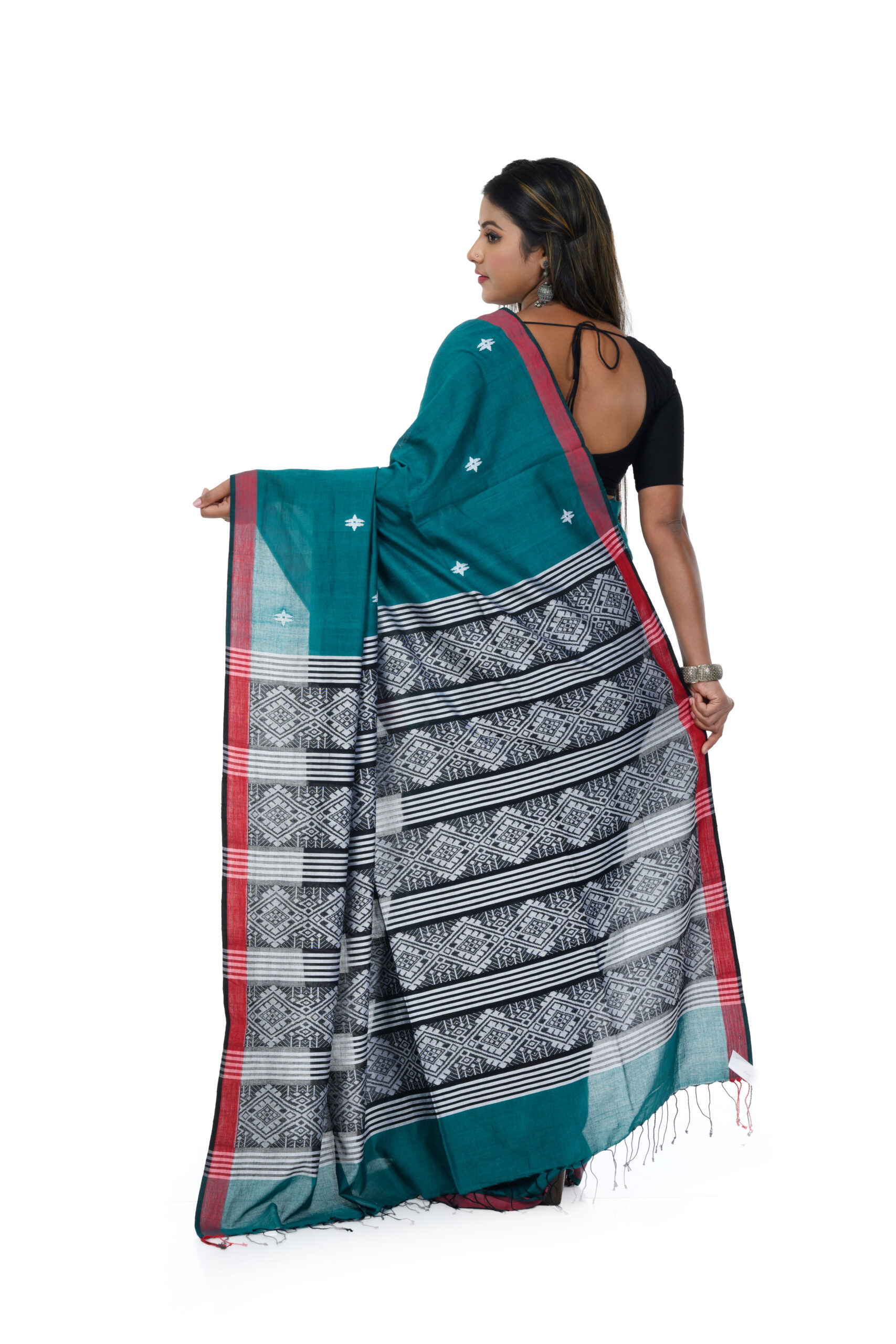 Neelanjana Handloom Pure Cotton Tangail Saree - Image 5