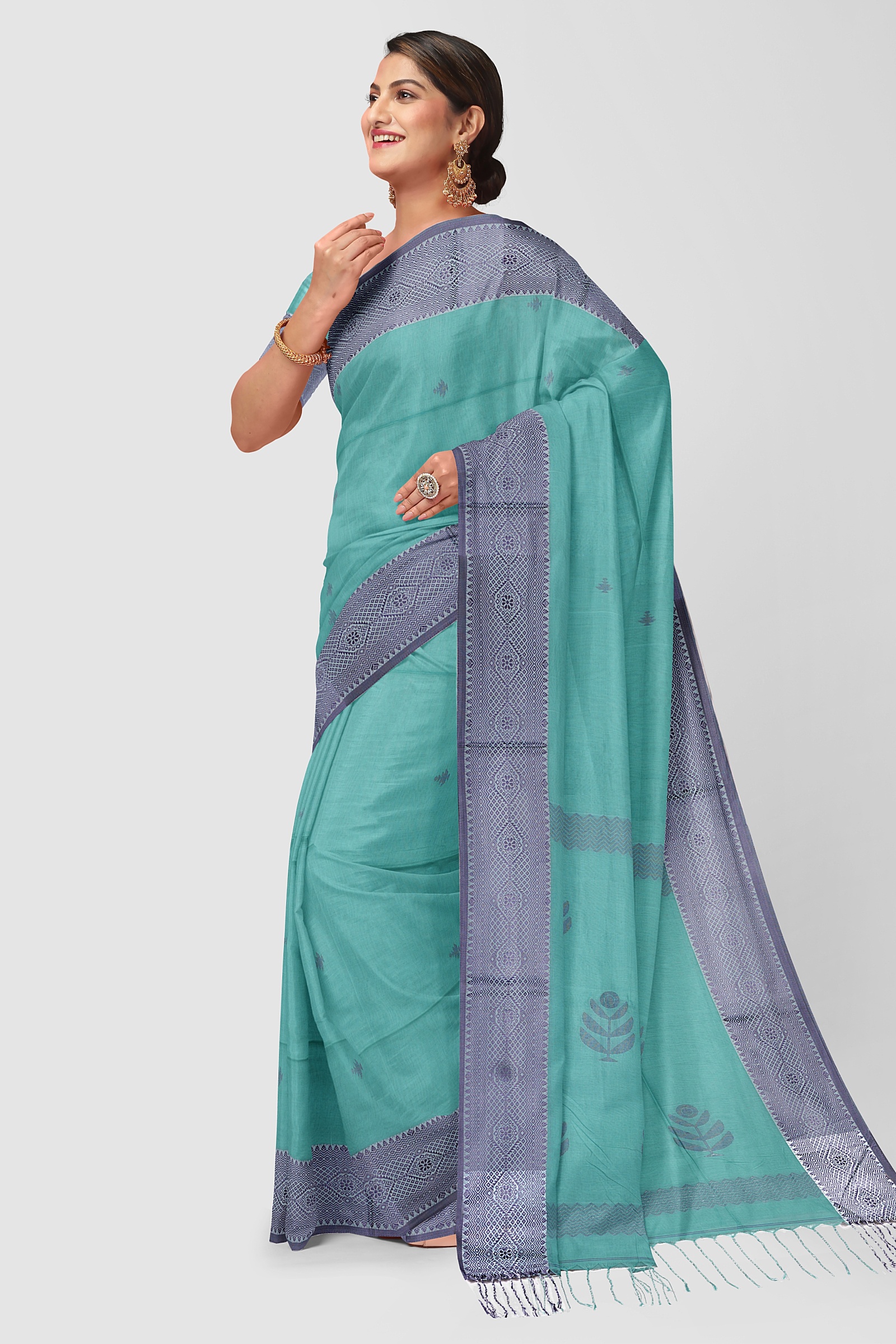 HANDLOOM,COTTON,TANGAILSAREE,NATURAL FEBRIC,HANDLOOM MARK - Image 3