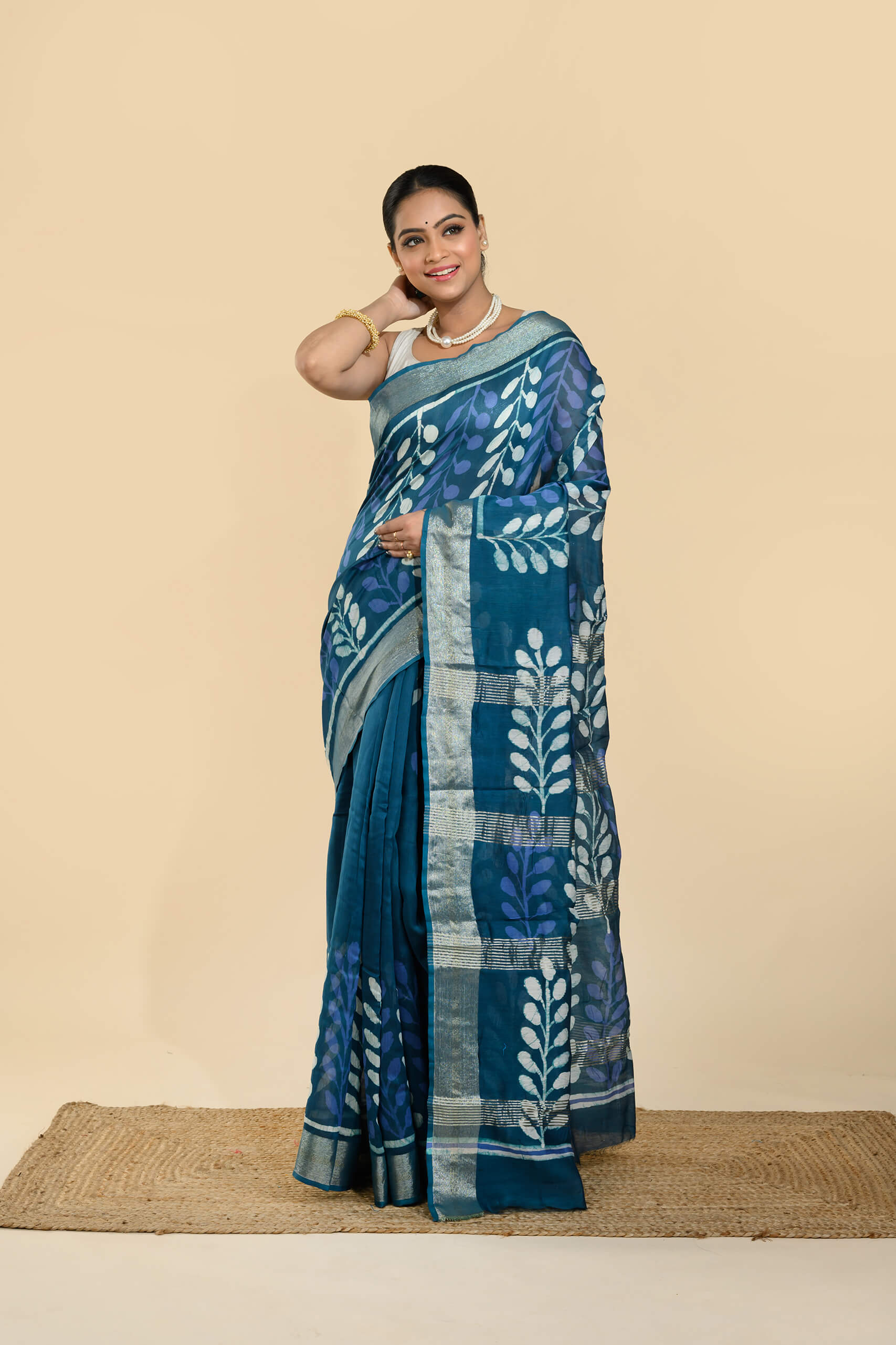 Neelparna Batik Chanderi Silk Saree – Tantvithi - Image 3
