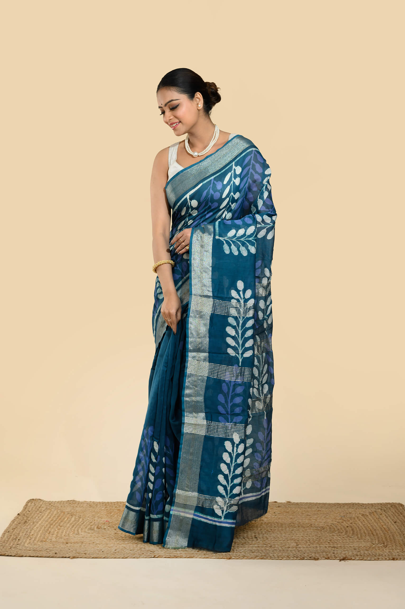 Neelparna Batik Chanderi Silk Saree – Tantvithi - Image 4
