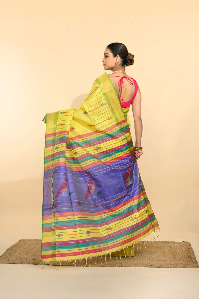 Kalakhetra silk saree Tantvithi Nova pure silk multicolor handloom saree