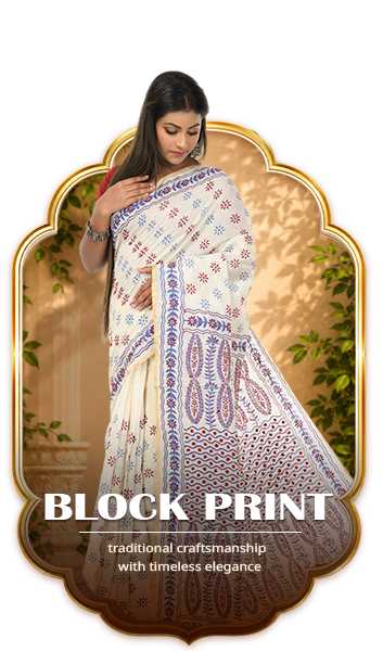 Authentic Block Print Saree Collection