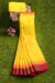 Mustard Yellow Khaddar Cotton Saree - Image 5