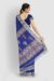Navy Blue Cotton Tangail Saree with chora par border, pure handloom weave