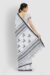 White pure handloom tangail cotton saree with soft Bengal weave, laid out flat