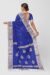 Navy Blue Tangail Cotton Saree - Image 3