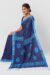 Navy Blue Tangail Cotton Saree with handwoven border detail