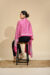 Tantvithi Padmalata Pink Kantha Stitch Silk Scarf - Image 2
