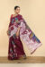 Batik Cotton Saree – Tantvithi Madirpushpa Wine Floral - Image 5