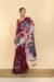 Batik Cotton Saree – Tantvithi Madirpushpa Wine Floral - Image 6