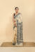 Semi Tussar Kantha Saree – Tantvithi Elira Cream Black - Image 2