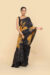 Black Batik Cotton Saree – Tantvithi Noir Batik Bloom - Image 3