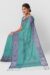 Sea green Tangail cotton saree, a handloom Bengal weave by Tantvithi