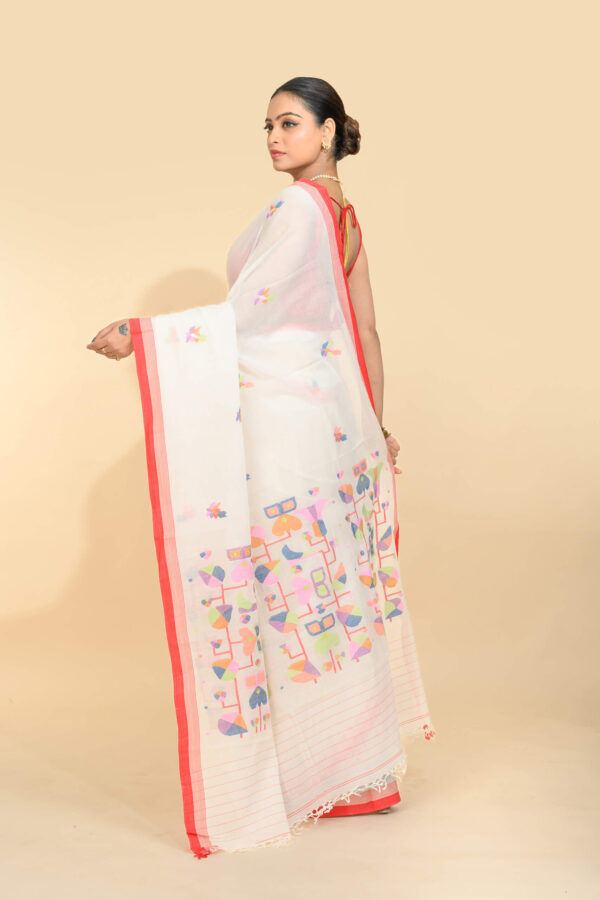 Jamdani Saree – Banshree White Handloom Jamdani Saree | Tantvithi