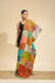 Ivory art silk Multi Color Baul Kantha Stole with hand kantha embroidery